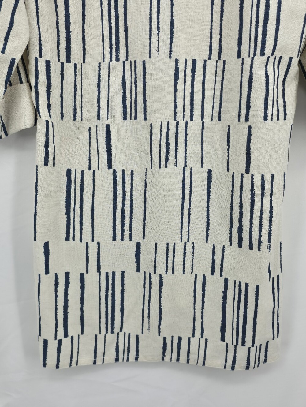 Utsa Cotton Linen Blend Coastal Lagenlook Abstract Tunic Hi Low Small - Picture 12 of 15